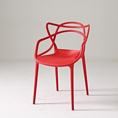 Angela Plastic Stacking Modern Indoor-Outdoor Dining Chair - Red