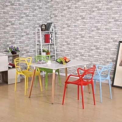 Angela Plastic Stacking Modern Indoor-Outdoor Dining Chair - Grey