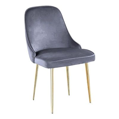 Velvet Fabric Dining Chair - Grey