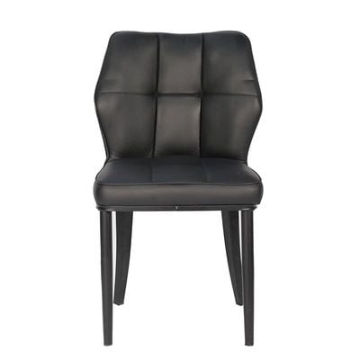 Angela Synthetic Leather Dining Chair - Black