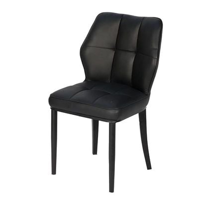 Angela Synthetic Leather Dining Chair - Black