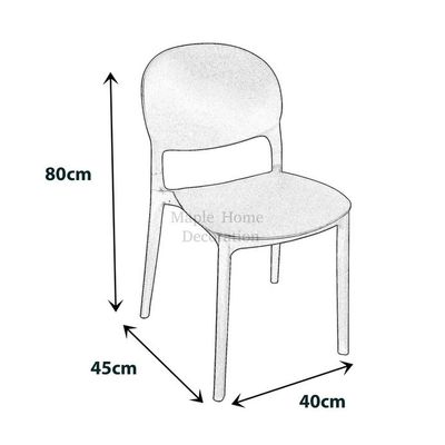 Stackable Plastic Dining Chairs Molded Side Chair Modern Kitchen Dining Room Indoor Outdoor Furniture