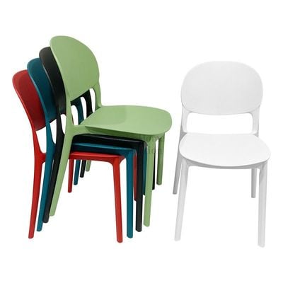 Stackable Plastic Dining Chairs Molded Side Chair Modern Kitchen Dining Room Indoor Outdoor Furniture