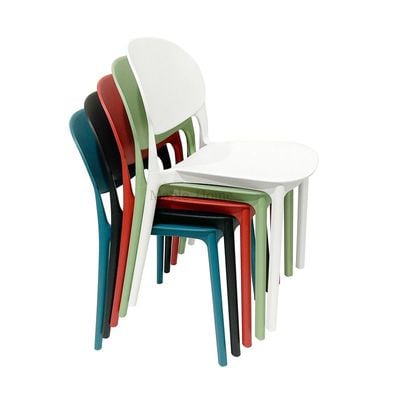 Stackable Plastic Dining Chairs Molded Side Chair Modern Kitchen Dining Room Indoor Outdoor Furniture