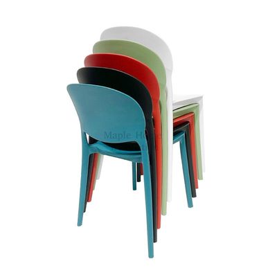 Stackable Plastic Dining Chairs Molded Side Chair Modern Kitchen Dining Room Indoor Outdoor Furniture