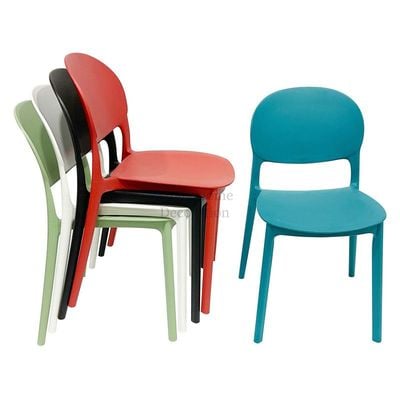 Stackable Plastic Dining Chairs Molded Side Chair Modern Kitchen Dining Room Indoor Outdoor Furniture