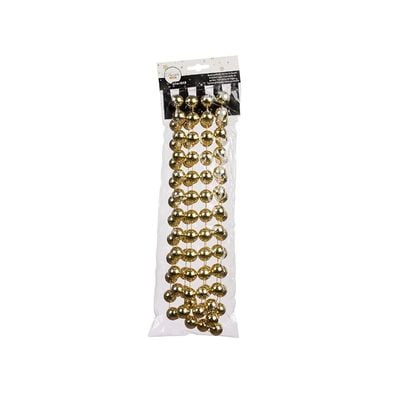 Christmas Bead Garland Xxl Plastic Shiny L - Gold