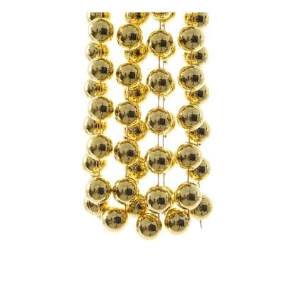 Christmas Bead Garland Xxl Plastic Shiny L - Gold