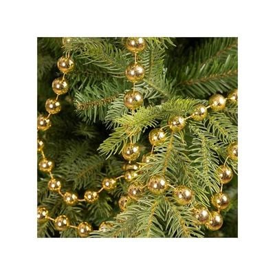 Christmas Bead Garland Xxl Plastic Shiny L - Gold