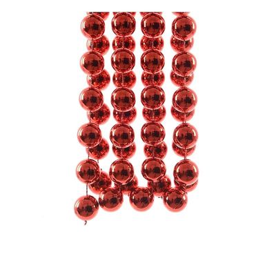 Christmas Bead Garland Xxl Plastic Shiny - Red