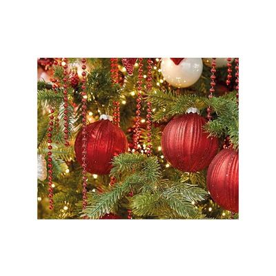 Christmas Bead Garland Xxl Plastic Shiny - Red