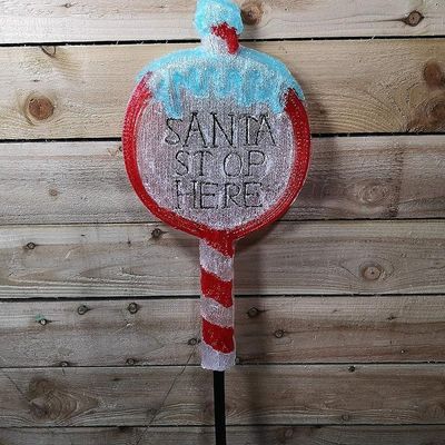 Kaemingk Led Acrylic Santa Stop Here