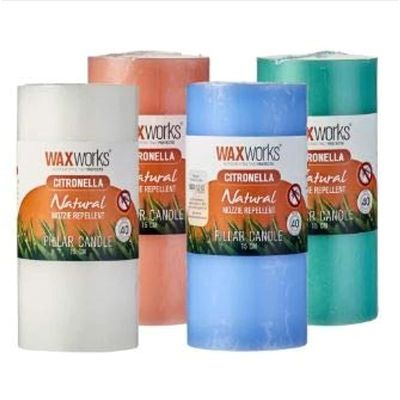 Citronella Waxworks Pillar Candle - Multi Color