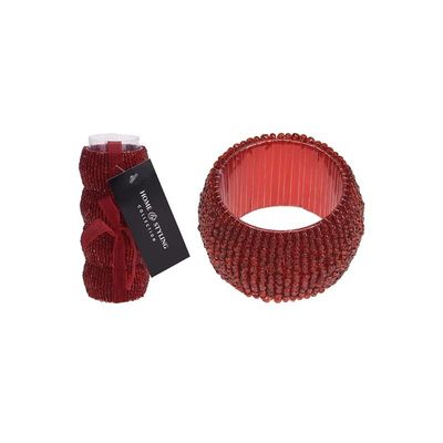 Christmas Napkin Rings Set Of 4 Red