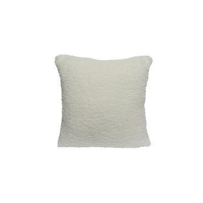Christmas Cushion Polyester Square Teddy Fur - White