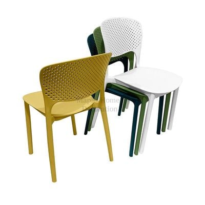 Stackable Plastic Dining Chairs Molded Side Chair Modern Kitchen Dining Room Indoor Outdoor Furniture