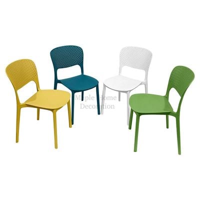 Maple Home Stackable Plastic Dining Chairs Molded Side Chair Modern Kitchen Dining Room Indoor Outdoor Furniture