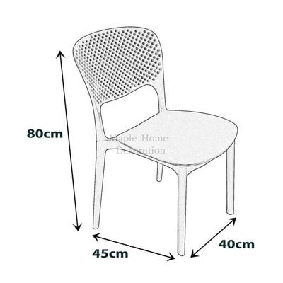 Maple Home Stackable Plastic Dining Chairs Molded Side Chair Modern Kitchen Dining Room Indoor Outdoor Furniture