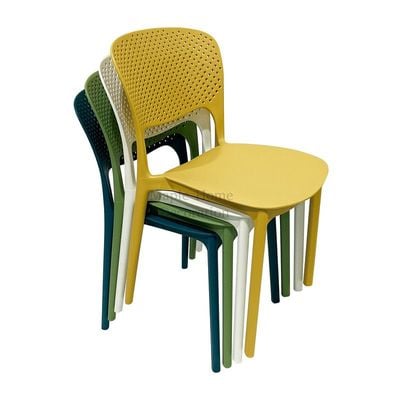 Maple Home Stackable Plastic Dining Chairs Molded Side Chair Modern Kitchen Dining Room Indoor Outdoor Furniture