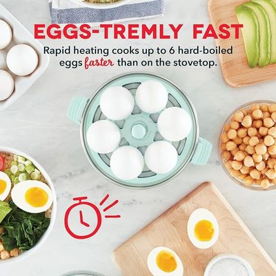 Dash Rapid Egg Cooker: 6 Capacity Electric Cooker - Aqua