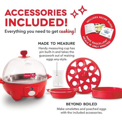 Dash 6-Eggs Rapid Egg Electric Cooker - Red