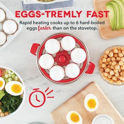 Dash 6-Eggs Rapid Egg Electric Cooker - Red