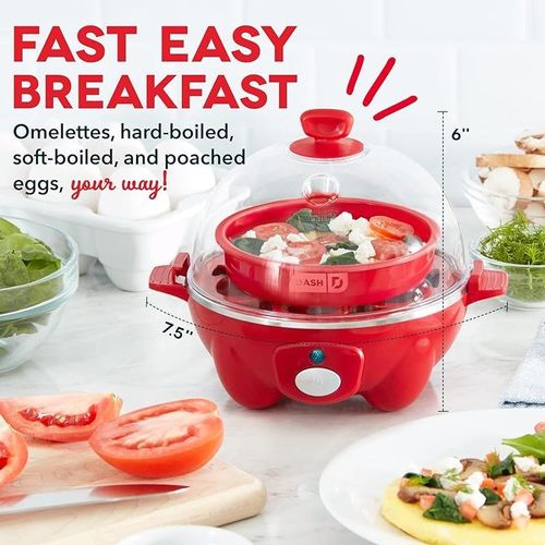 Dash 6-Eggs Rapid Egg Electric Cooker - Red