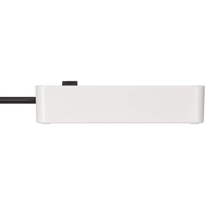 Brennenstuhl Ecolor 3-Way Extension Lead With 1.5M Cable And On/Off Switch, 90 Angle Of Sockets, White/Black