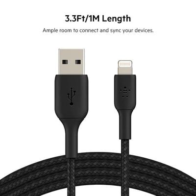 Belkin Braided Lightning Cable Mfi-Certified Braided Lightning Cable - Black