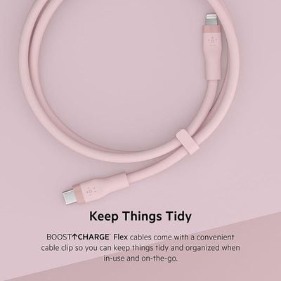 Belkin Boostcharge Flex Silicone Usb Type C To Lightning Cable Mfi Certified 20W Fast Charging - Pink