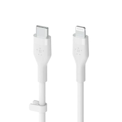 Belkin Boostcharge Flex Silicone Usb Type C To Lightning Cable Mfi Certified 20W Fast Charging - White