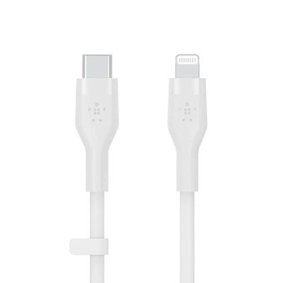 Belkin Boostcharge Flex Silicone Usb Type C To Lightning Cable Mfi Certified 20W Fast Charging - White