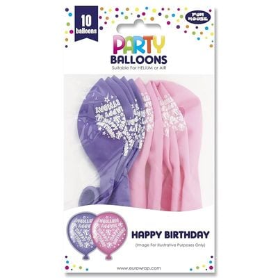 Fun House 10Pk Party Balloons Pink 48'S