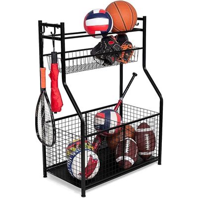 Homesmiths Garage Storage With Baskets And Hooks  - Black