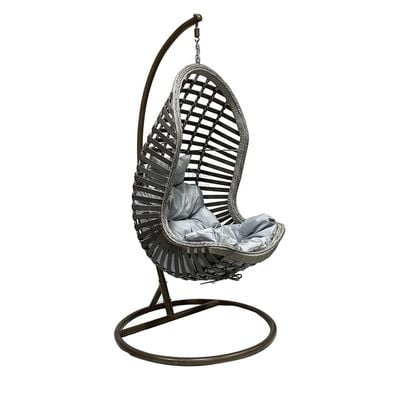 Modern Hanging Swing Chair With Stand Contemporary Plush Cushion Eco-Friendly Indoor Outdoor Furniture