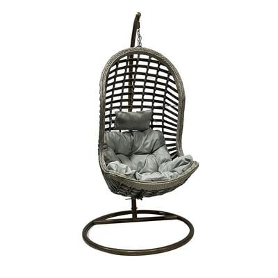 Modern Hanging Swing Chair With Stand Contemporary Plush Cushion Eco-Friendly Indoor Outdoor Furniture