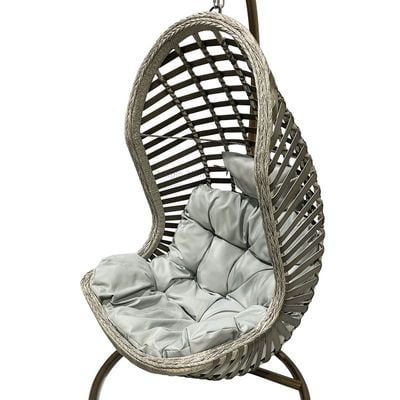 Modern Hanging Swing Chair With Stand Contemporary Plush Cushion Eco-Friendly Indoor Outdoor Furniture