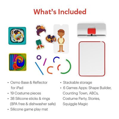 Osmo Little Genius Starter Kit For Ipad - Counting, Shapes, Phonics & Creativity