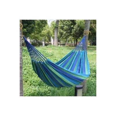 Single Thick Canvas Hammock Blue/Green