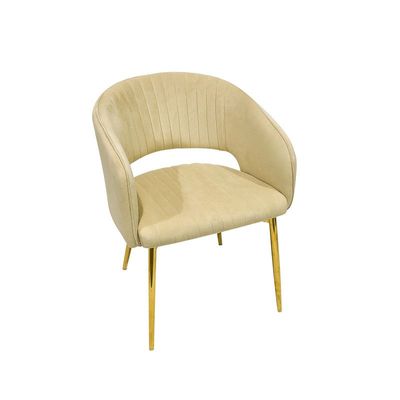 Maple Home Modern Velvet Dining Chairs Upholstered Chairs with Hollow Back Golden Legs Accent Armrest Kitchen Living Room Furniture