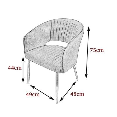 Maple Home Modern Velvet Dining Chairs Upholstered Chairs with Hollow Back Golden Legs Accent Armrest Kitchen Living Room Furniture