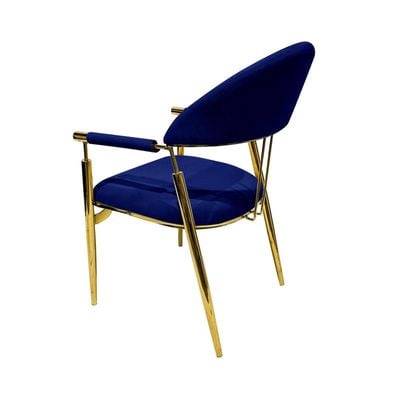 Maple Home Contemporary Metal Dining Chairs Armrest Golden Metal Legs Kitchen Living Event Furniture