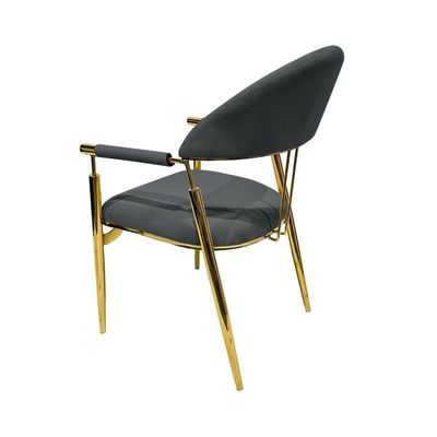 Contemporary Metal Dining Chairs Armrest Golden Metal Legs Kitchen Living Event Furniture