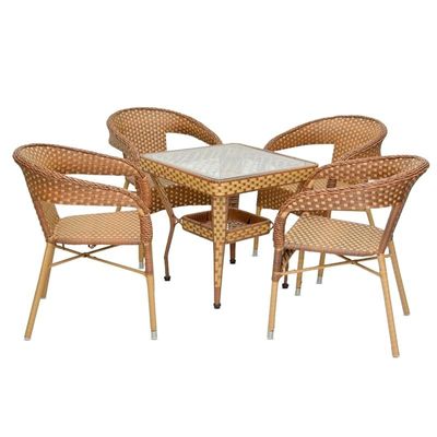 Modern Rattan Garden Chair Set Outdoor 1+4 Set