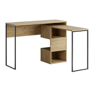 Mourah Badau Working Table With Storage - Oak - 2 Years Warranty