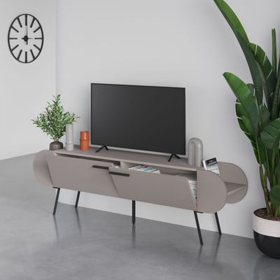 Capsule TV Stand Up To 65 Inches With Storage - Light Mocha - 2 Years Warranty