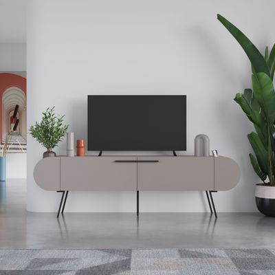 Mourah Capsule Tv Stand Up To 65 Inches With Storage - Light Mocha - 2 Years Warranty