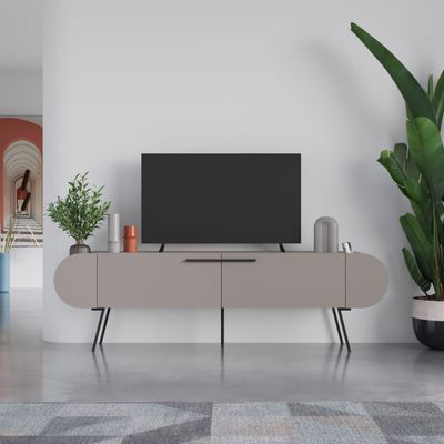 Capsule TV Stand Up To 65 Inches With Storage - Light Mocha - 2 Years Warranty