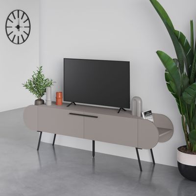 Mourah Capsule Tv Stand Up To 65 Inches With Storage - Light Mocha - 2 Years Warranty