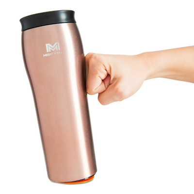 MIGHTY MUG TRAVEL MUG , GO ALLOY STAINLESS STEEL - ROSE GOLD - 360 , 16 Oz, MMG-1930D